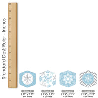Winter Wonderland - Snowflake Holiday Party and Winter Wedding Scavenger Hunt - 1 Stand and 48 Game Pieces - Hide and Find Game