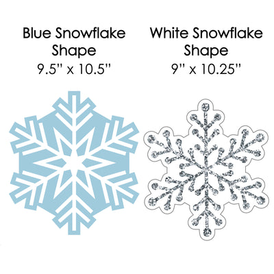 Winter Wonderland - Snowflake Lawn Decorations - Outdoor Snowflake Holiday Party & Winter Wedding Yard Decorations - 10 Piece