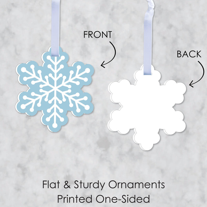 Winter Wonderland - Snowflake Holiday Party and Winter Wedding Decorations - Christmas Tree Ornaments - Set of 12