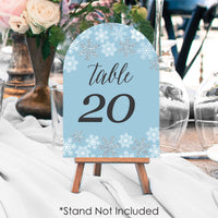 Winter Wonderland - Snowflake Holiday Party and Winter Wedding Double-Sided 5 x 7 inches Cards - Table Numbers - 1-20
