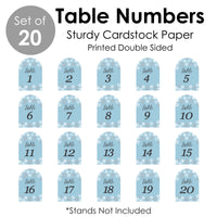 Winter Wonderland - Snowflake Holiday Party and Winter Wedding Double-Sided 5 x 7 inches Cards - Table Numbers - 1-20
