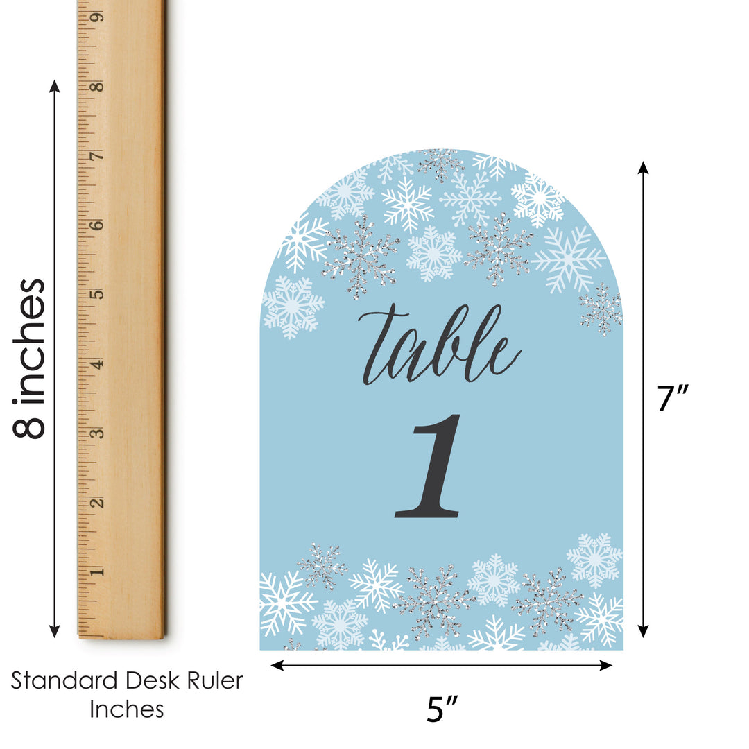 Winter Wonderland - Snowflake Holiday Party and Winter Wedding Double-Sided 5 x 7 inches Cards - Table Numbers - 1-20