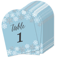 Winter Wonderland - Snowflake Holiday Party and Winter Wedding Double-Sided 5 x 7 inches Cards - Table Numbers - 1-20