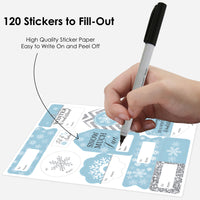 Winter Wonderland - Assorted Snowflake Holiday Party and Winter Wedding Gift Tag Labels - To and From Stickers - 12 Sheets - 120 Stickers