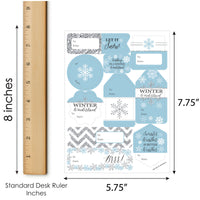Winter Wonderland - Assorted Snowflake Holiday Party and Winter Wedding Gift Tag Labels - To and From Stickers - 12 Sheets - 120 Stickers