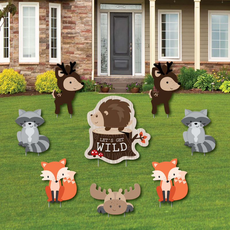 Woodland Creatures - Yard Sign & Outdoor Lawn Decorations - Baby Shower or Birthday Party Yard Signs - Set of 8