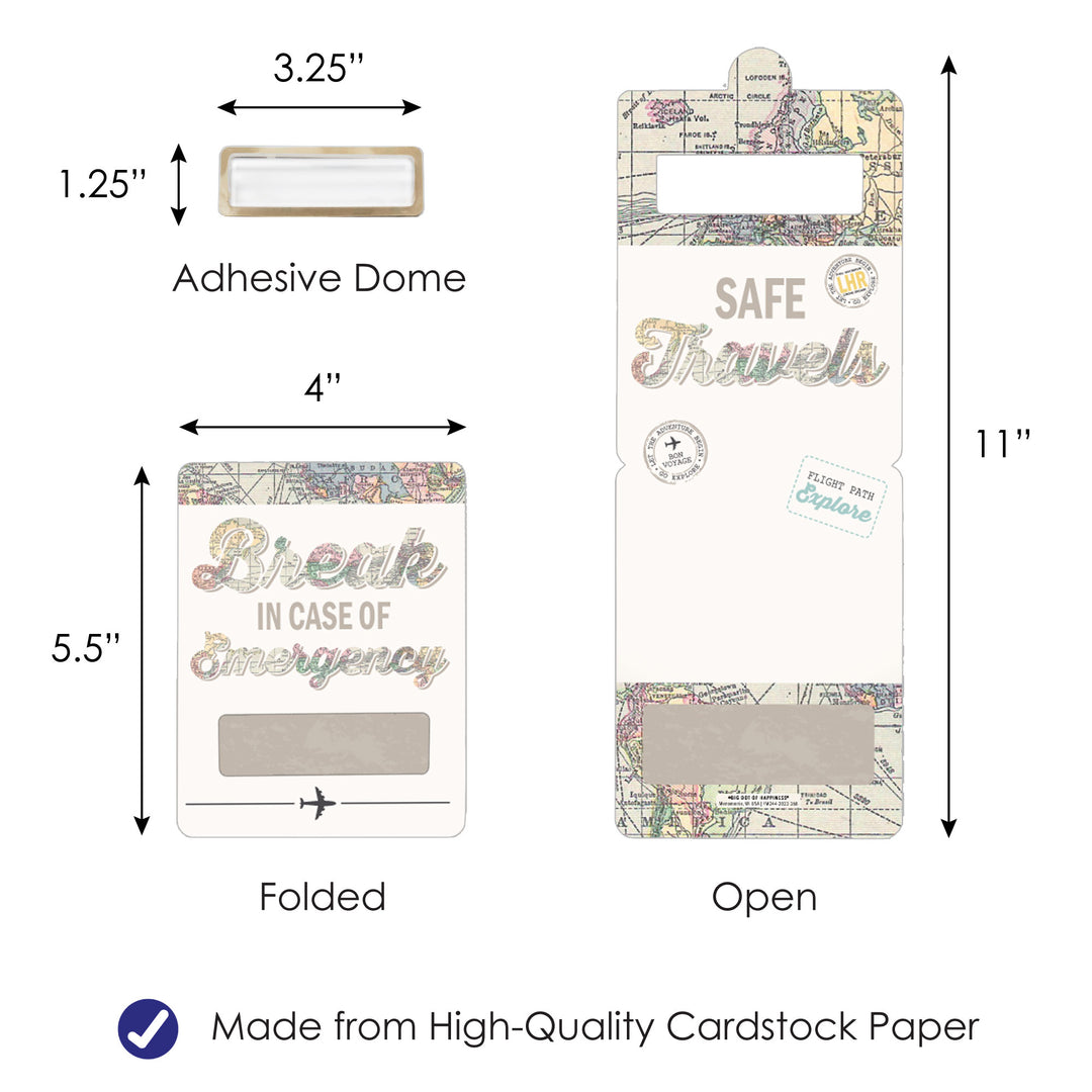World Awaits - DIY Assorted Travel Themed Party Cash Holder Gift - Funny Money Cards - Set of 6