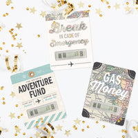 World Awaits - DIY Assorted Travel Themed Party Cash Holder Gift - Funny Money Cards - Set of 6