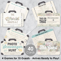 World Awaits - 4 Travel Themed Party Games - 10 Cards Each - Gamerific Bundle