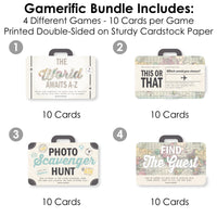 World Awaits - 4 Travel Themed Party Games - 10 Cards Each - Gamerific Bundle