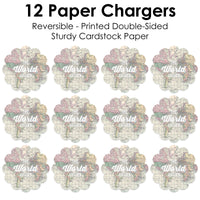 World Awaits - Travel Themed Party Round Table Decorations - Paper Chargers - Place Setting For 12