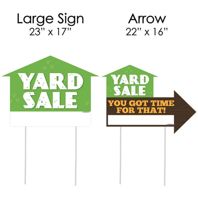 Yard Sale Signs - Yard Sign with Stakes - Double Sided Outdoor Lawn Sign - Set of 3