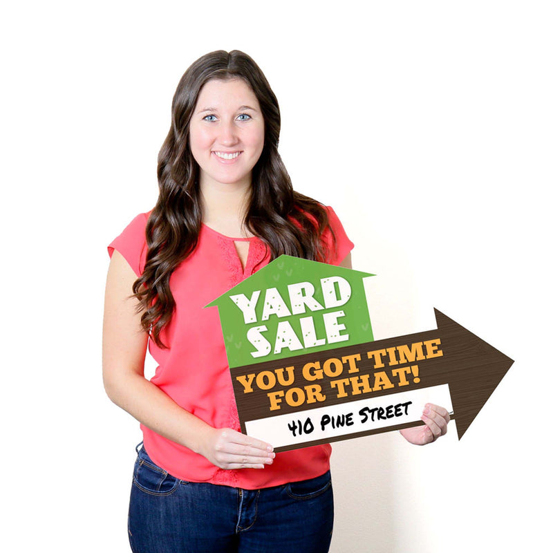 Yard Sale Signs - Yard Sign with Stakes - Double Sided Outdoor Lawn Sign - Set of 3