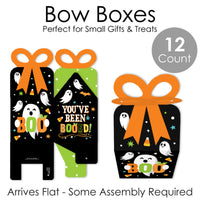 You've Been Booed - Square Favor Gift Boxes - Ghost Halloween Party Bow Boxes - Set of 12