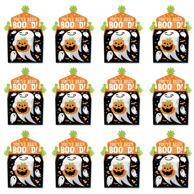 You've Been Booed - Treat Box Party Favors - Ghost Halloween Party Goodie Gable Boxes - Set of 12