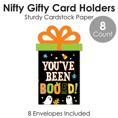 You've Been Booed - Ghost Halloween Party Money and Gift Card Sleeves - Nifty Gifty Card Holders - Set of 8