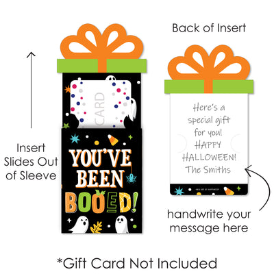You've Been Booed - Ghost Halloween Party Money and Gift Card Sleeves - Nifty Gifty Card Holders - Set of 8