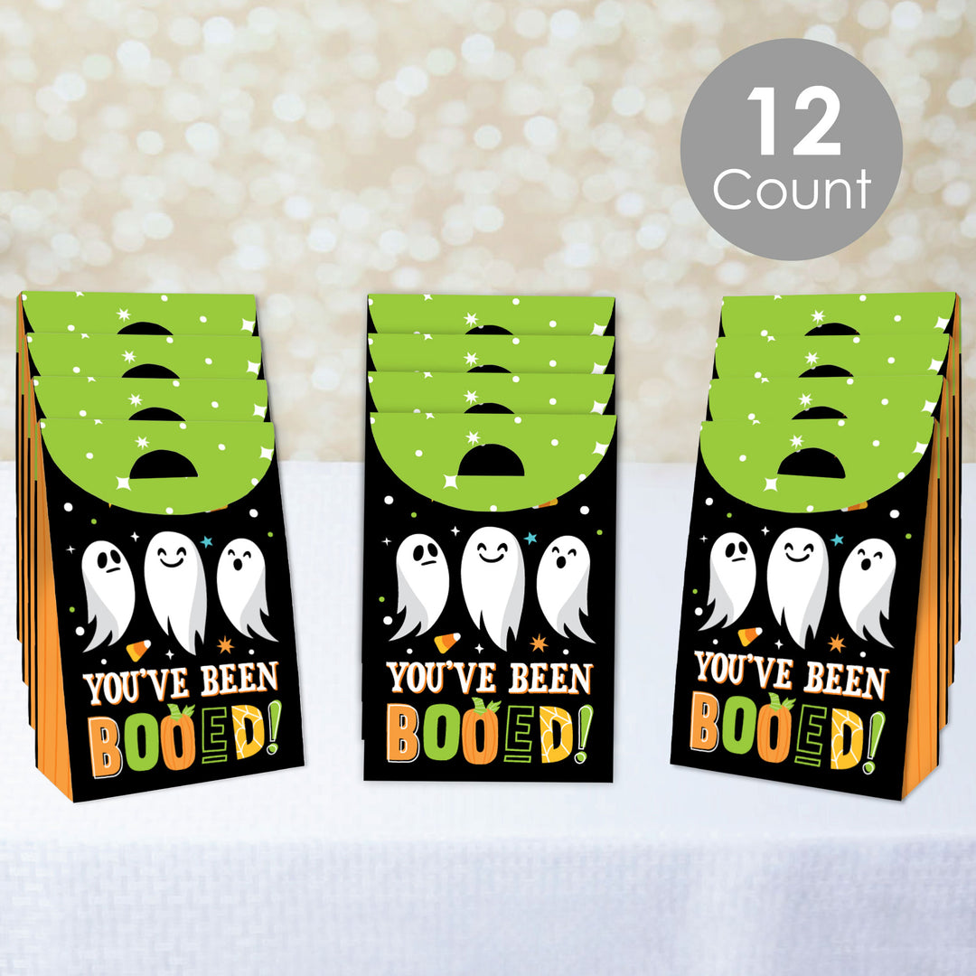 You've Been Booed - Ghost Halloween Gift Favor Bags - Party Goodie Boxes - Set of 12