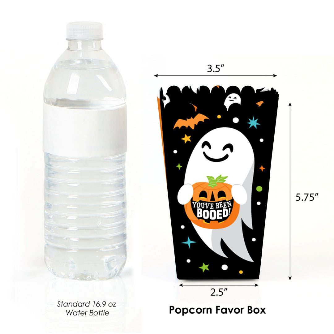You've Been Booed - Ghost Halloween Party Favor Popcorn Treat Boxes - Set of 12