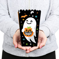 You've Been Booed - Ghost Halloween Party Favor Popcorn Treat Boxes - Set of 12