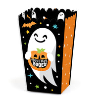 You've Been Booed - Ghost Halloween Party Favor Popcorn Treat Boxes - Set of 12