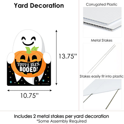 You've Been Booed - Outdoor Lawn Sign - Ghost Halloween Party Yard Sign - 1 Piece