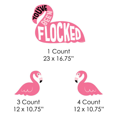 You've Been Flocked - Flamingo - Yard Sign and Outdoor Lawn Decorations - Funny Prank Yard Signs - Set of 8
