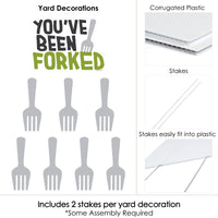 You've Been Forked - Yard Sign and Outdoor Lawn Decorations - Funny Fork Prank Yard Signs - Set of 8