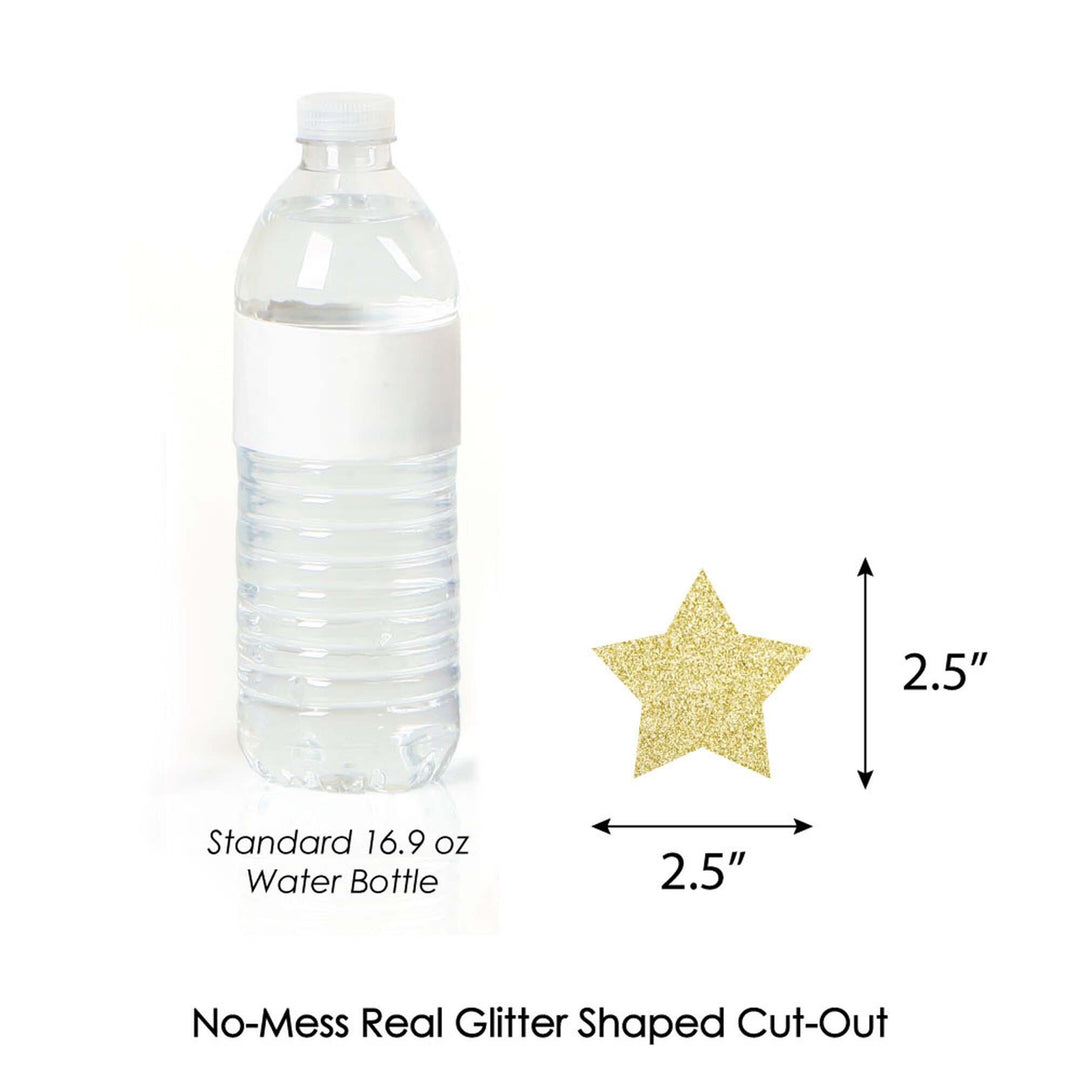 Gold Glitter Star - No-Mess Real Gold Glitter Cut-Outs - Party Confetti - Set of 24