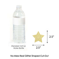 Gold Glitter Star - No-Mess Real Gold Glitter Cut-Outs - Party Confetti - Set of 24
