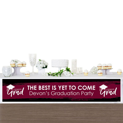 Maroon Grad - Best is Yet to Come - Personalized Maroon Graduation Party Banner