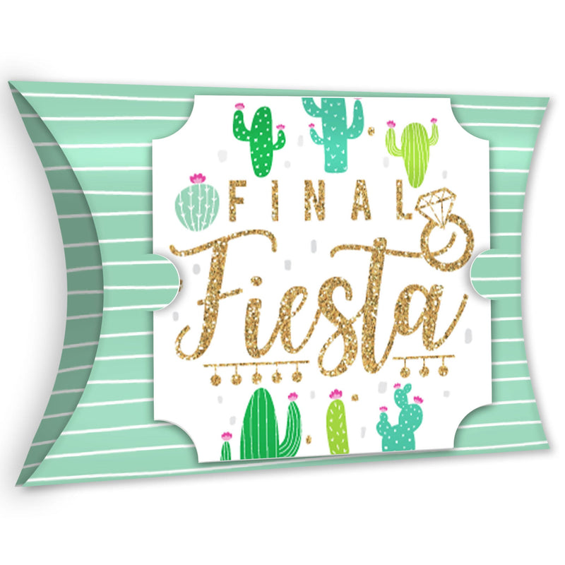 Final Fiesta - Favor Gift Boxes - Last Fiesta Bachelorette Party Large Pillow Boxes - Set of 12