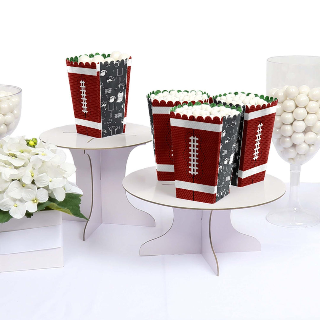 End Zone - Football - Baby Shower or Birthday Party Favor Popcorn Treat Boxes - Set of 12