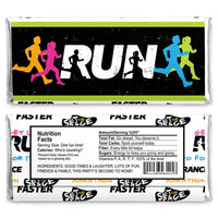 Set The Pace - Running - Candy Bar Wrapper Track, Cross Country or Marathon Favors - Set of 24