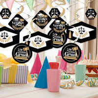 Law School Grad - Future Lawyer Graduation Party Hanging Decor - Party Decoration Swirls - Set of 40