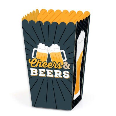 Cheers and Beers Happy Birthday - Birthday Party Favor Popcorn Treat Boxes - Set of 12
