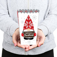Christmas Gnomes - Holiday Party Favor Popcorn Treat Boxes - Set of 12