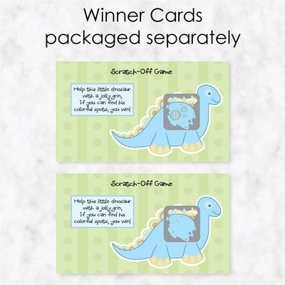 Baby Boy Dinosaur - Baby Shower Game Scratch Off Cards - 22 ct