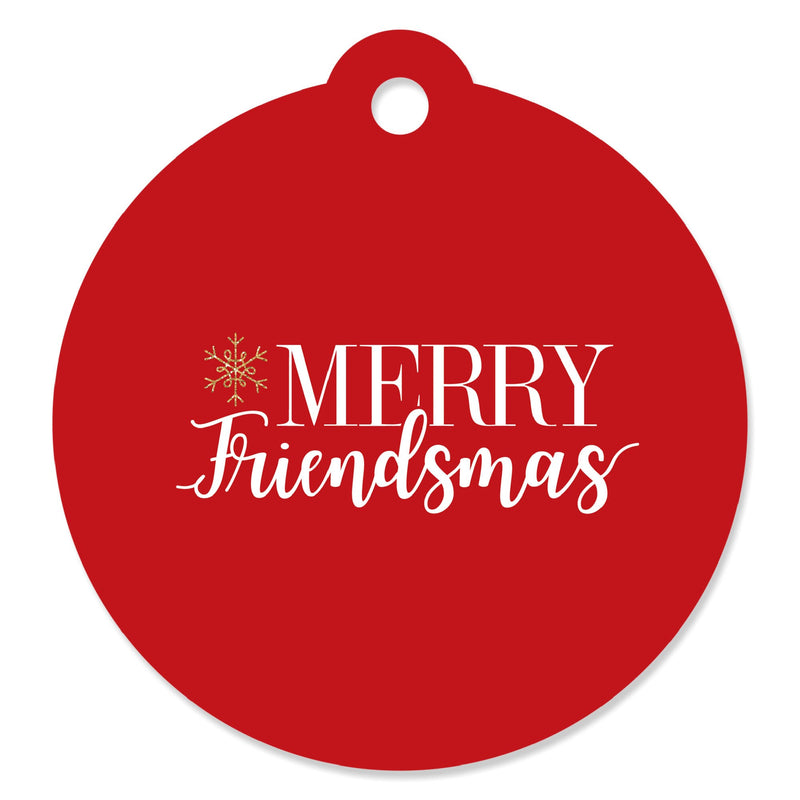 Red and Gold Friendsmas - Friends Christmas Party Favor Gift Tags (Set of 20)
