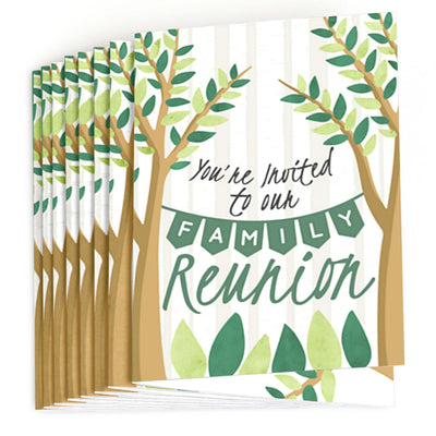 Family Tree Reunion - Set of 8 Fill In Family Gathering Party Invitations