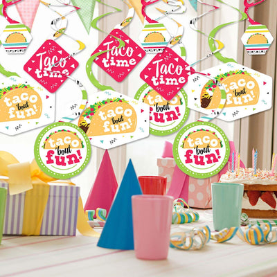 Taco 'Bout Fun - Mexican Fiesta Hanging Decor - Party Decoration Swirls - Set of 40