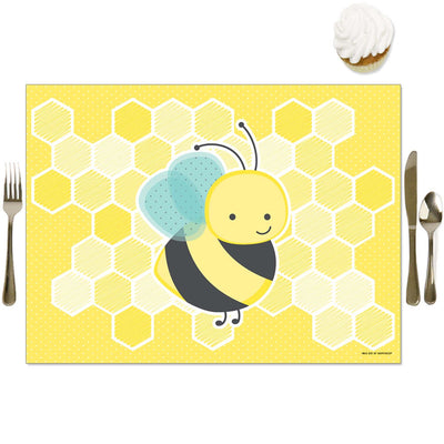 Honey Bee - Party Table Decorations - Baby Shower or Birthday Party Placemats - Set of 16