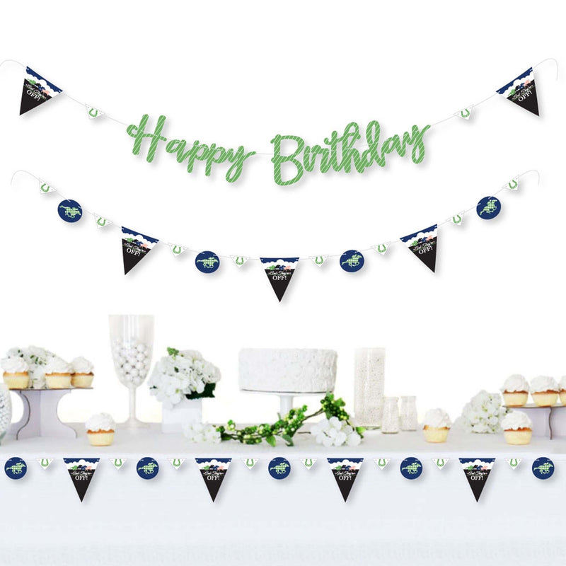 Kentucky Horse Derby - Horse Race Birthday Party Letter Banner Decoration - 36 Banner Cutouts and Happy Birthday Banner Letters