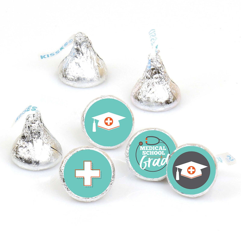 Medical School Grad - Round Candy Labels Doctor Graduation Party Favors - Fits Hershey&