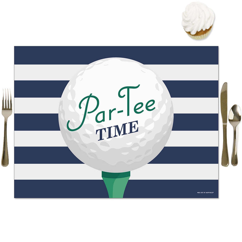 Par-Tee Time - Golf - Party Table Decorations - Birthday or Retirement Party Placemats - Set of 16
