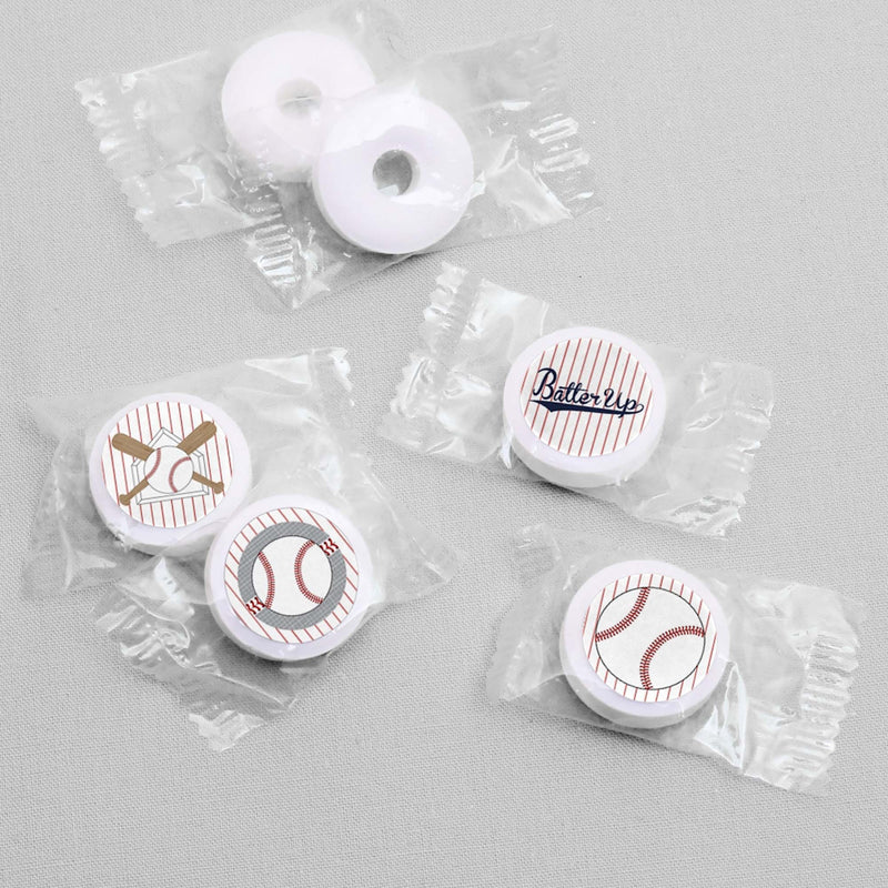 Batter Up - Baseball - Round Candy Labels Party Favors - Fits Hershey&