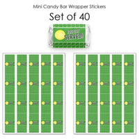 You Got Served - Tennis - Mini Candy Bar Wrapper Stickers - Baby Shower or Tennis Ball Birthday Party Small Favors - 40 Count