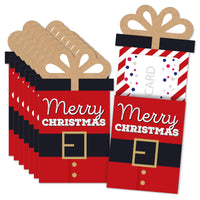 Jolly Santa Claus - Christmas Party Money and Gift Card Sleeves - Nifty Gifty Card Holders - Set of 8