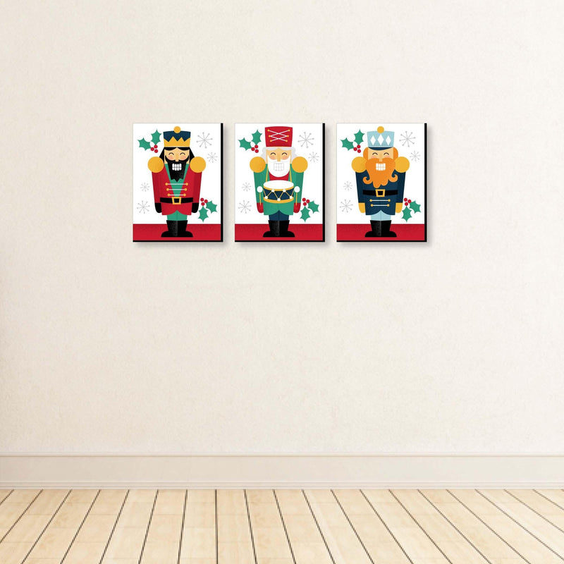 Christmas Nutcracker - Holiday Wall Art Room Decor - 7.5 x 10 inches - Set of 3 Prints