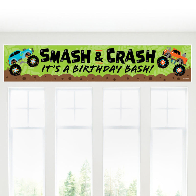 Smash and Crash - Monster Truck - Happy Birthday Boy Birthday Party Decorations Party Banner